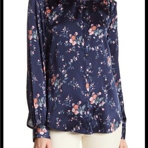 Joie Navy Floral Blouse